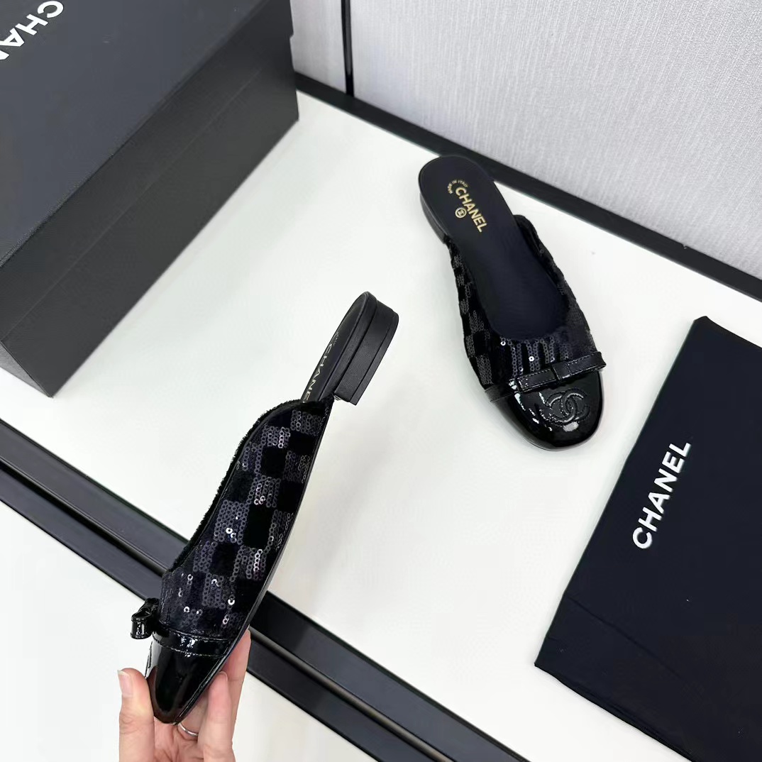 CHANE1 高品質スパンコール付きスリッパ【50％割引+送料無料】