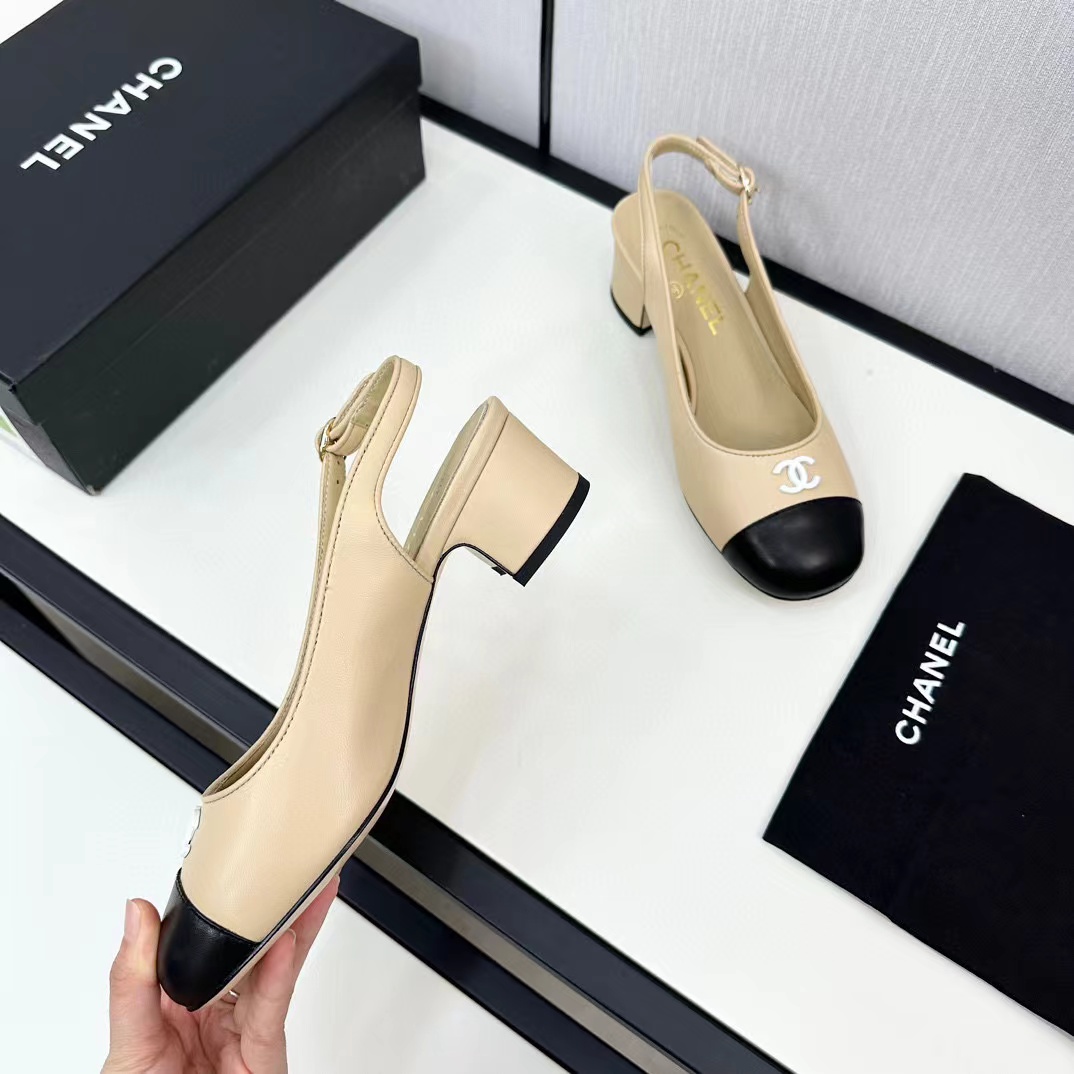 CHANE1 上質牛革カラーブロックローヒールサンダル【50％割引+送料無料】