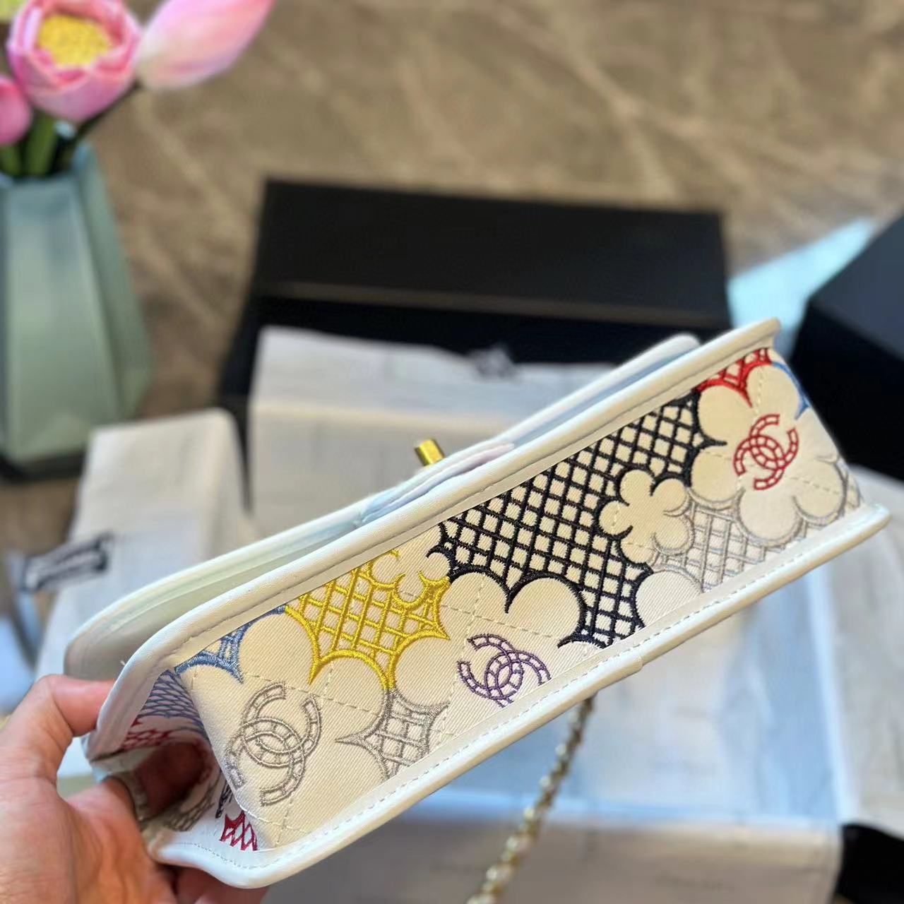 CHANE1 フラワー CF ショルダー クロスボディバッグ【50％割引+送料無料】