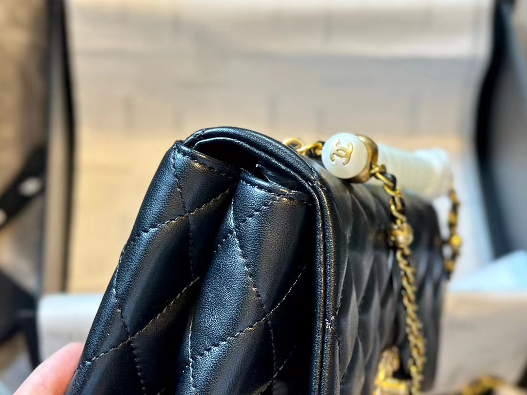 CHANE1 ピュアレザーパールチェーンバッグ【50％割引+送料無料】