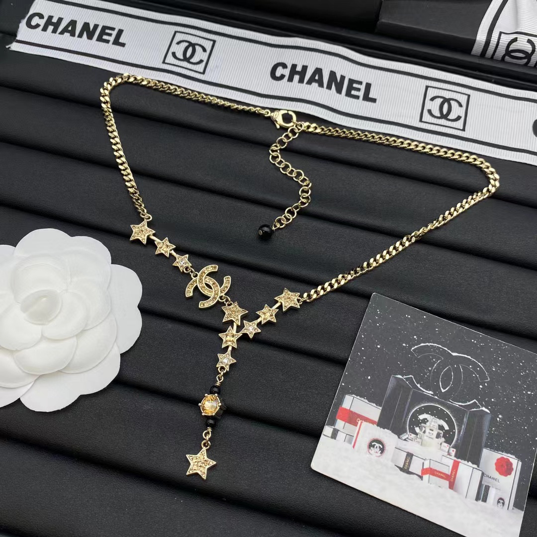 CHANE1 ダブルC 五芒星ネックレス【50％割引+送料無料】