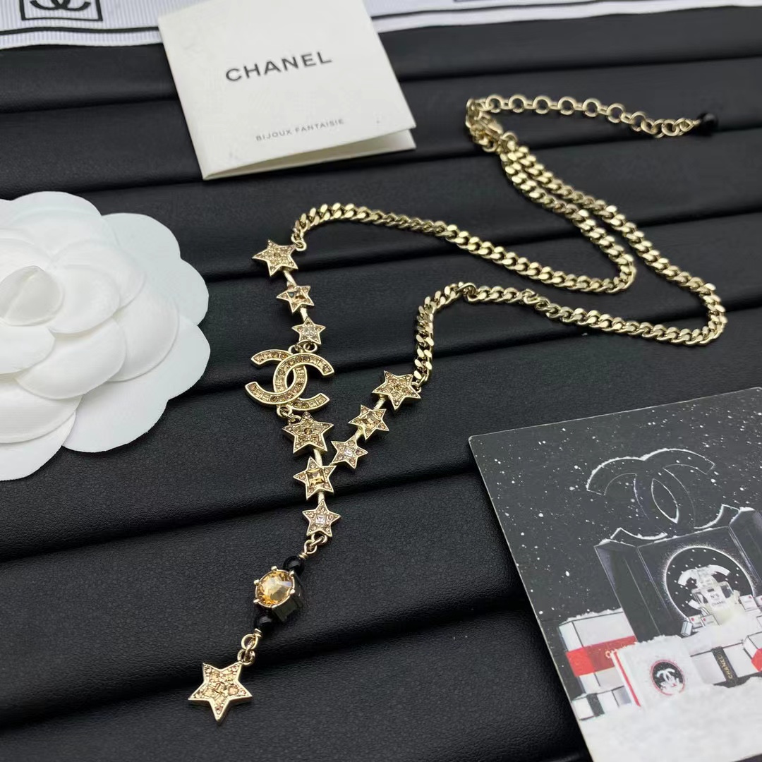 CHANE1 ダブルC 五芒星ネックレス【50％割引+送料無料】