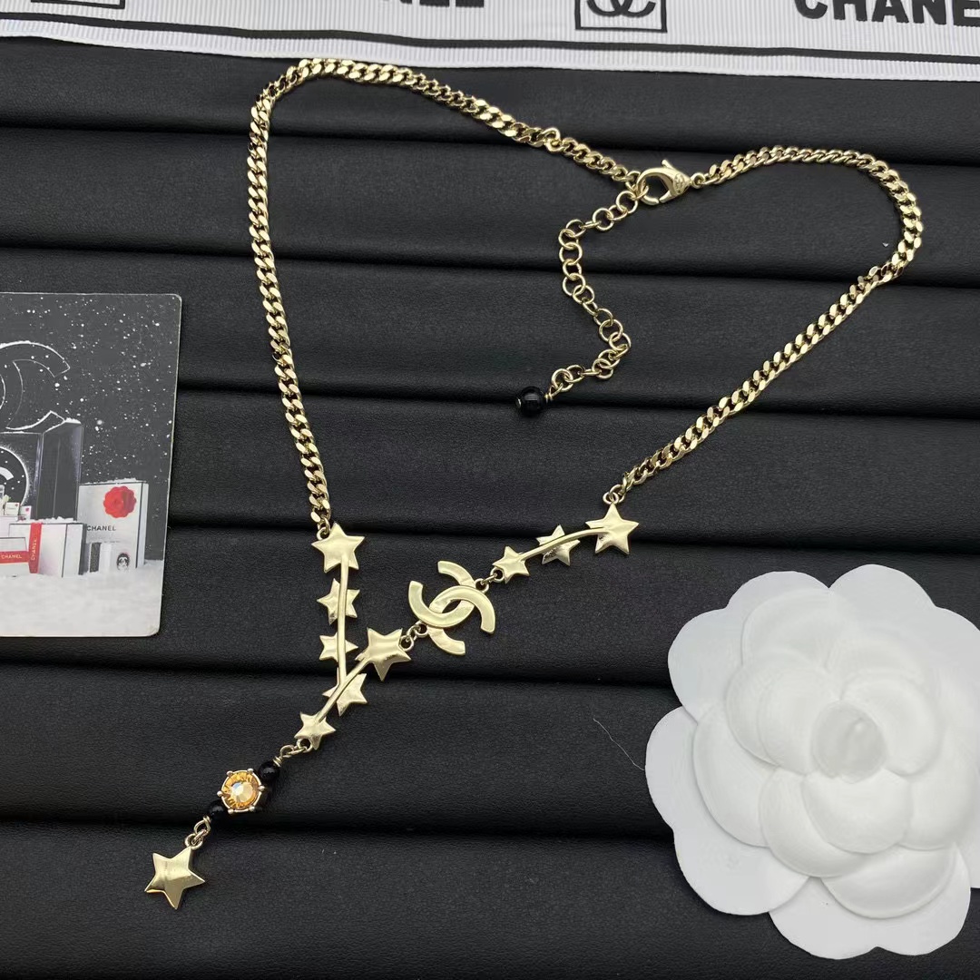 CHANE1 ダブルC 五芒星ネックレス【50％割引+送料無料】