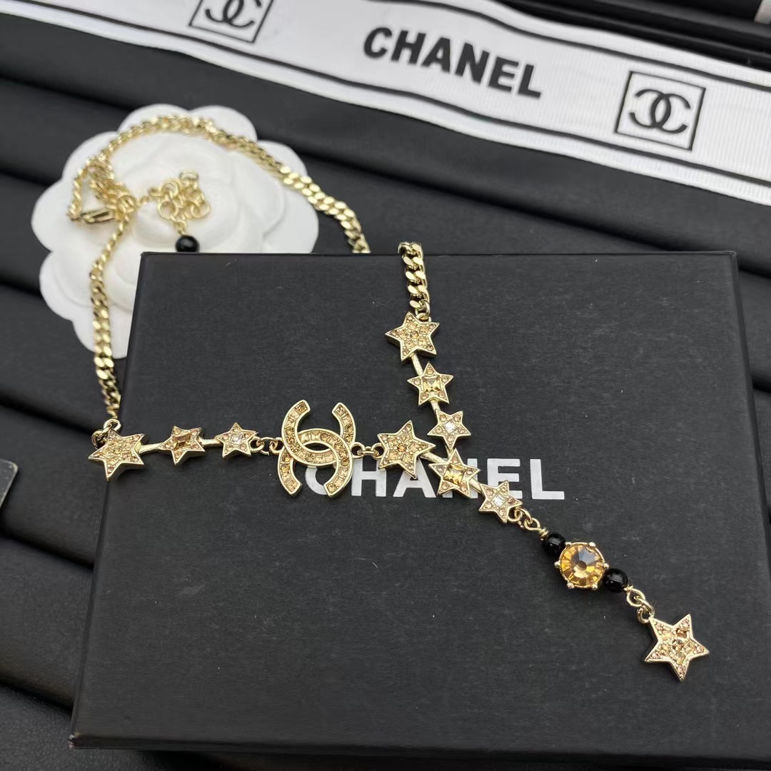 CHANE1 ダブルC 五芒星ネックレス【50％割引+送料無料】