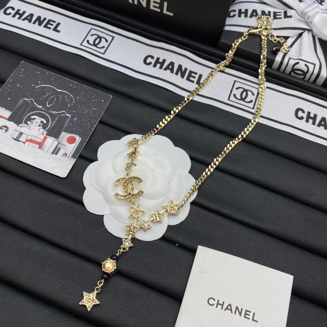 CHANE1 ダブルC 五芒星ネックレス【50％割引+送料無料】