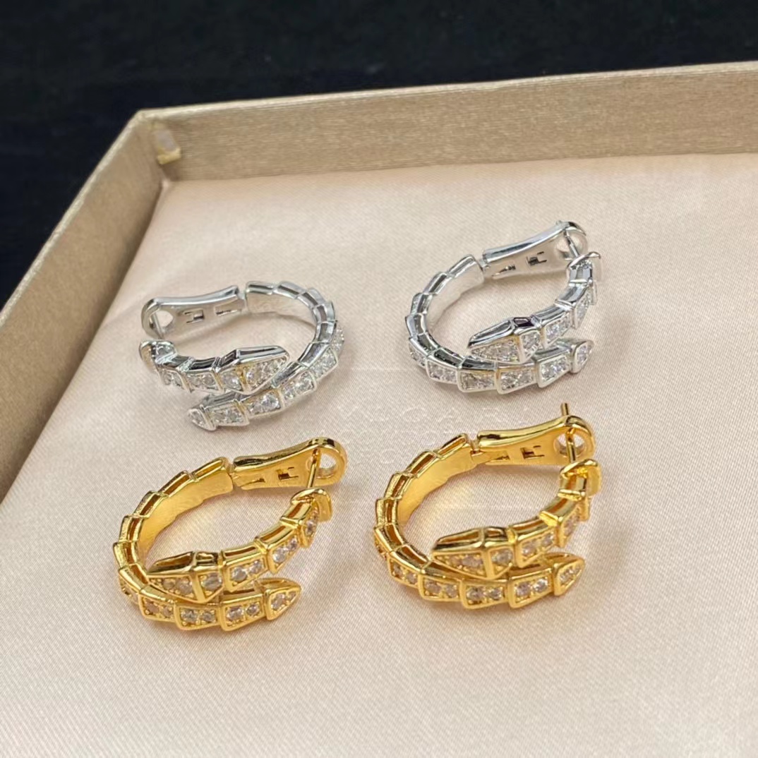 BVLGAR1 ダイヤモンド スネーク イヤリング【50％割引+送料無料】