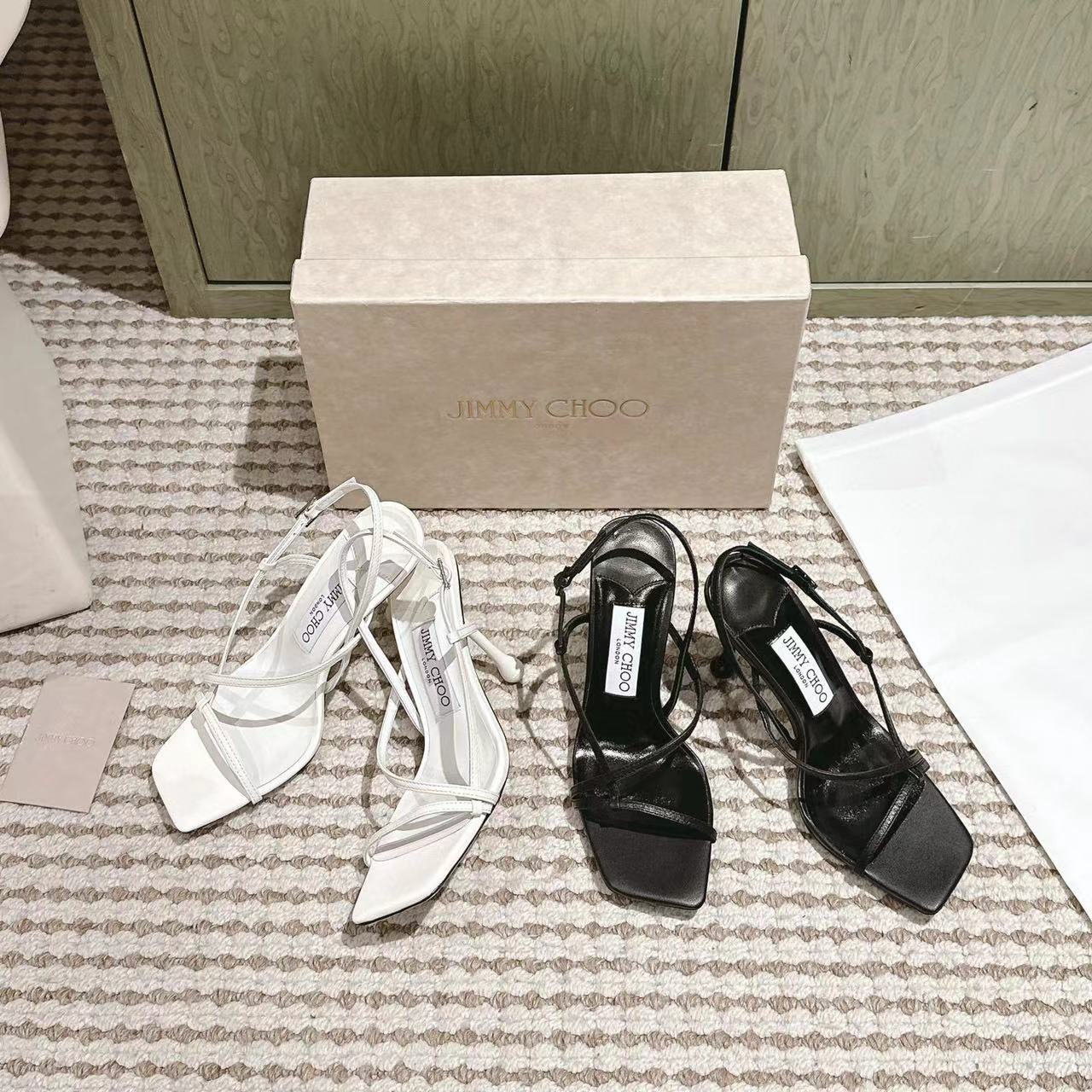 jimmy choo高品質のシンプルなハイヒールサンダル【50％割引+送料無料】