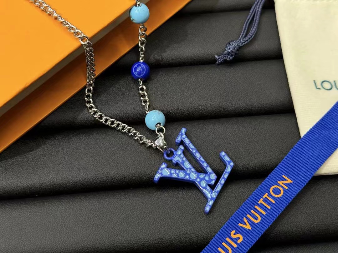 LV メンズ ブルー ネックレス【50％割引+送料無料】