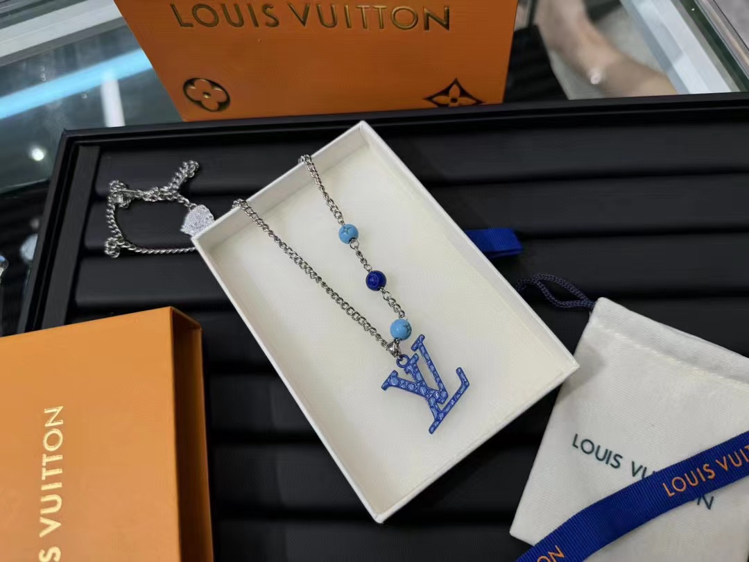 LV メンズ ブルー ネックレス【50％割引+送料無料】