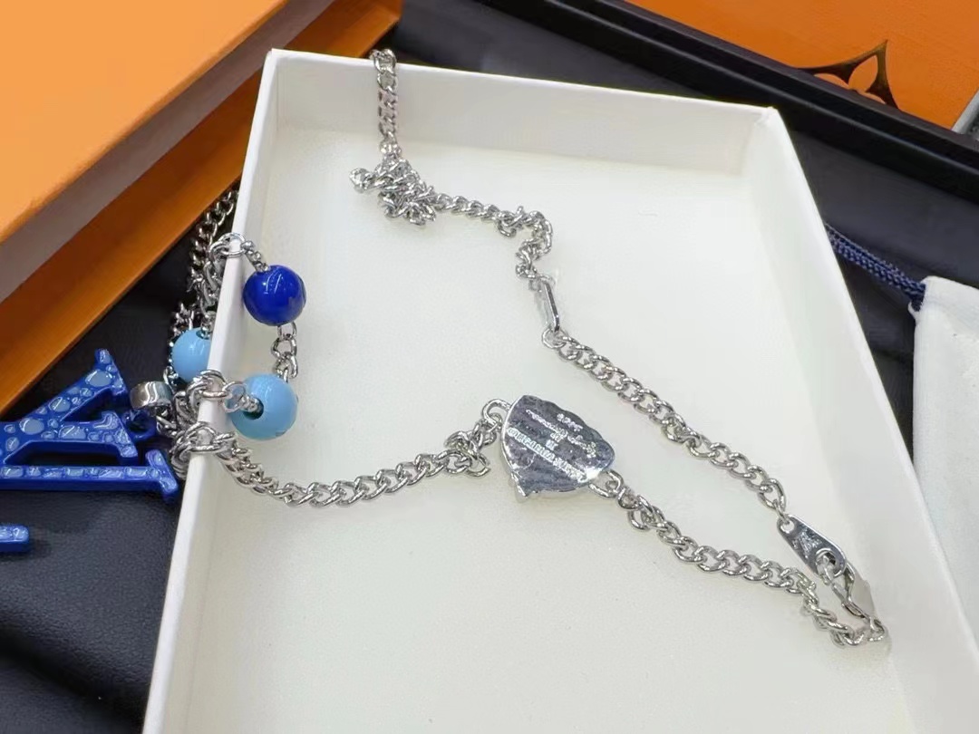 LV メンズ ブルー ネックレス【50％割引+送料無料】