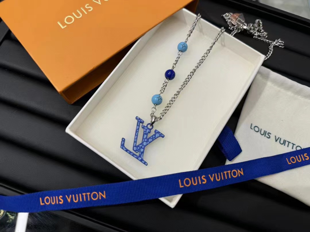 LV メンズ ブルー ネックレス【50％割引+送料無料】