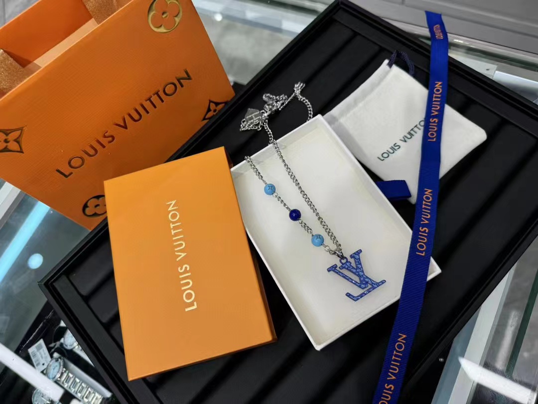 LV メンズ ブルー ネックレス【50％割引+送料無料】