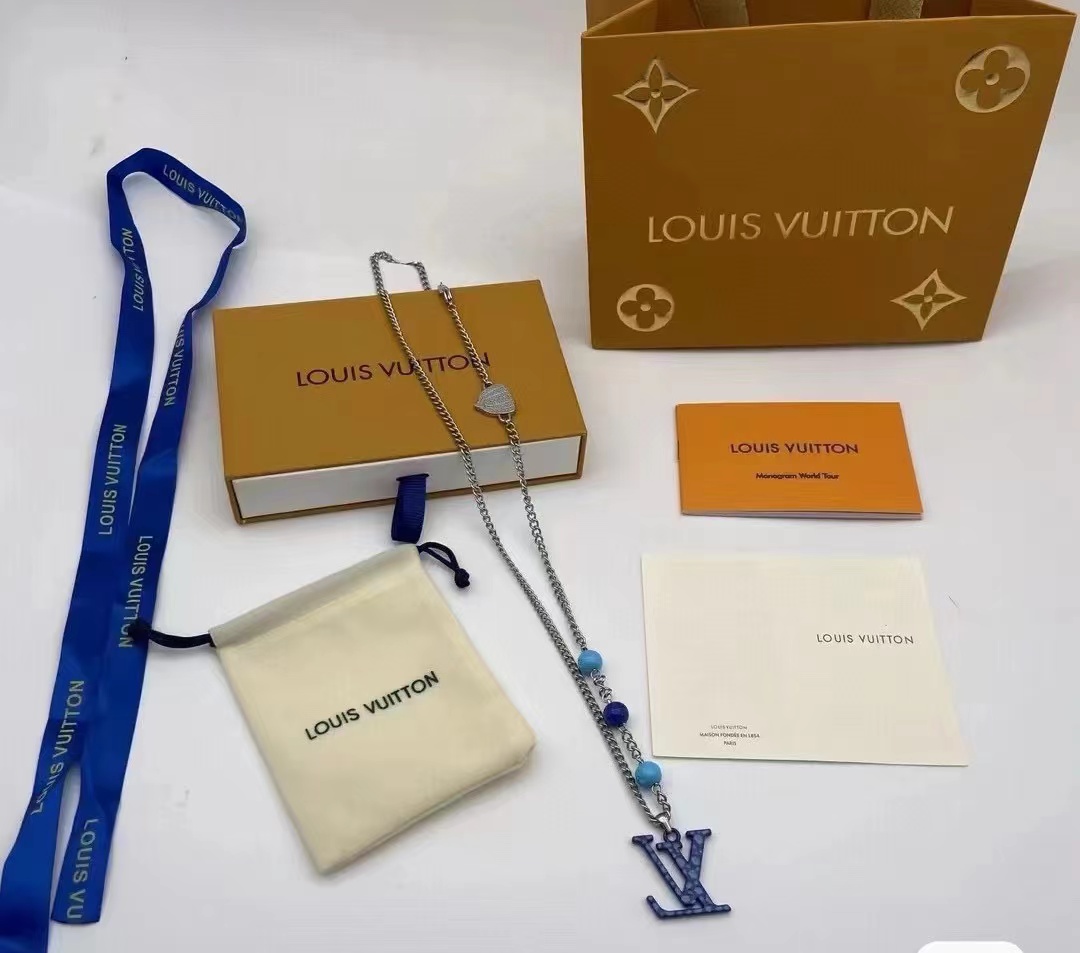 LV メンズ ブルー ネックレス【50％割引+送料無料】