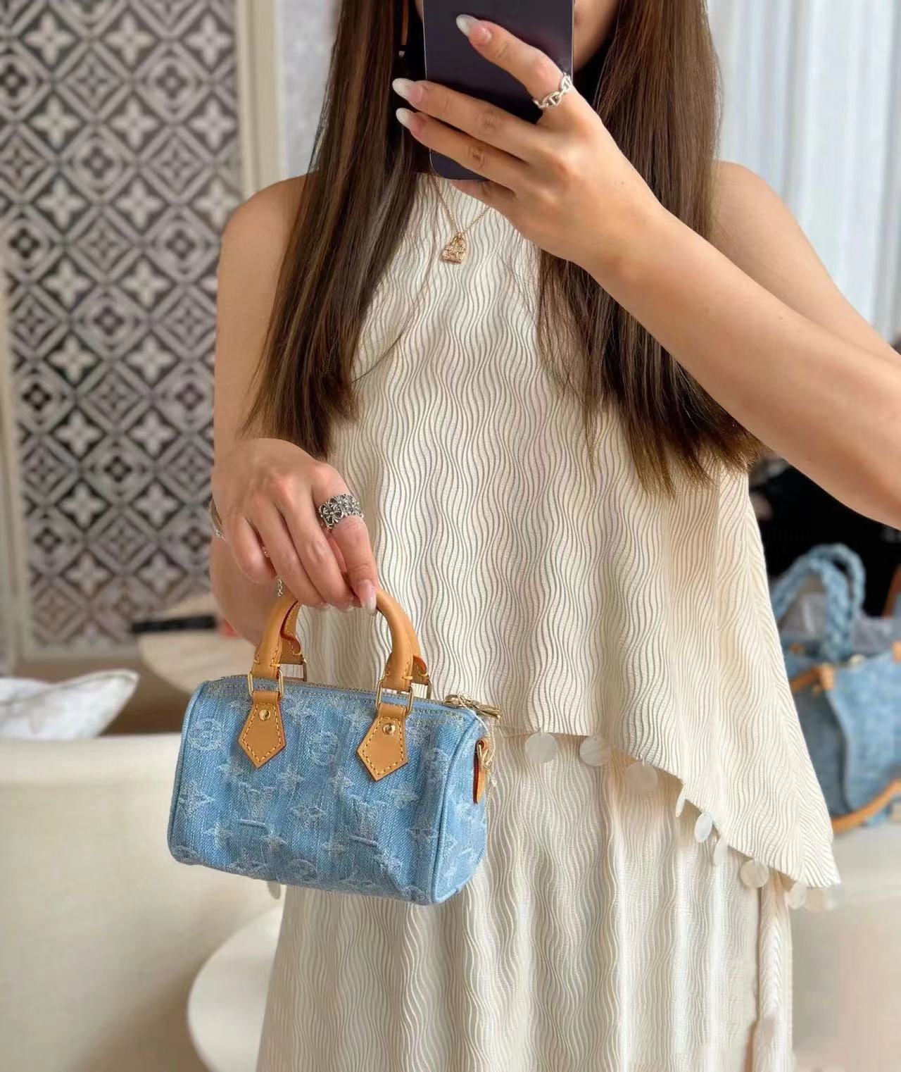 LV ジャガードデニムハンドバッグ S【50％割引+送料無料】