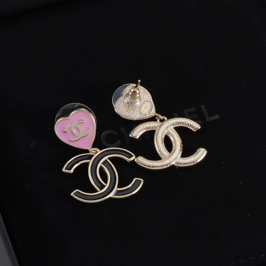 CHANE1 ハート ダブルC ピアス【50％割引+送料無料】