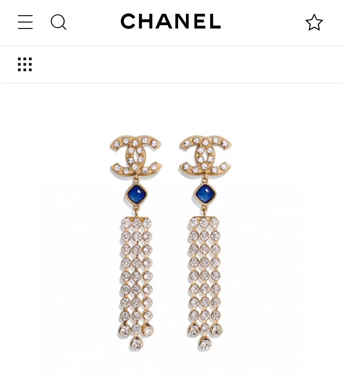 CHANE1 ダブル C ダイヤモンド タッセル スタッド ピアス【50％割引+送料無料】