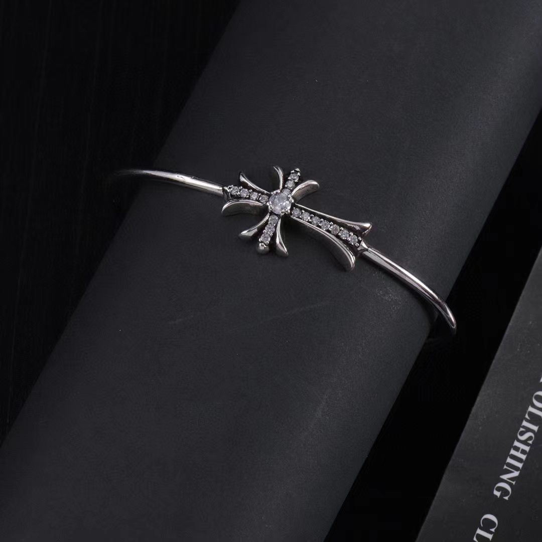 Chr0me Hearts ダイヤモンドクロスブレスレット【50％割引+送料無料】