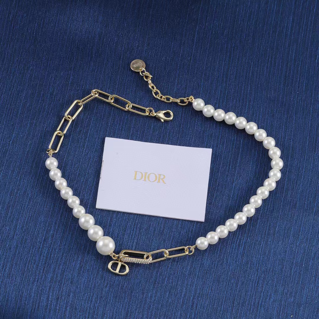 DI0R CD パールネックレス ブレスレット+ネックレス 2点セット【50％割引+送料無料】