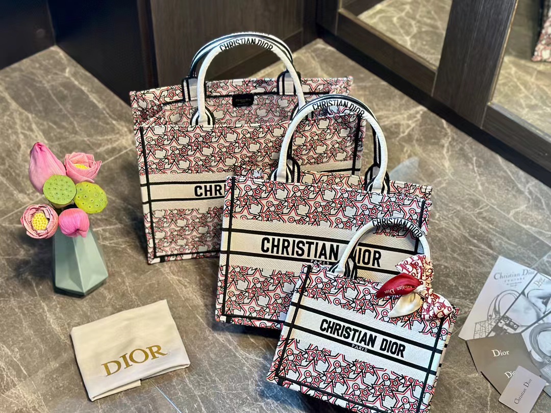 DI0R新作刺繍プリントトートバッグ【50％割引+送料無料】