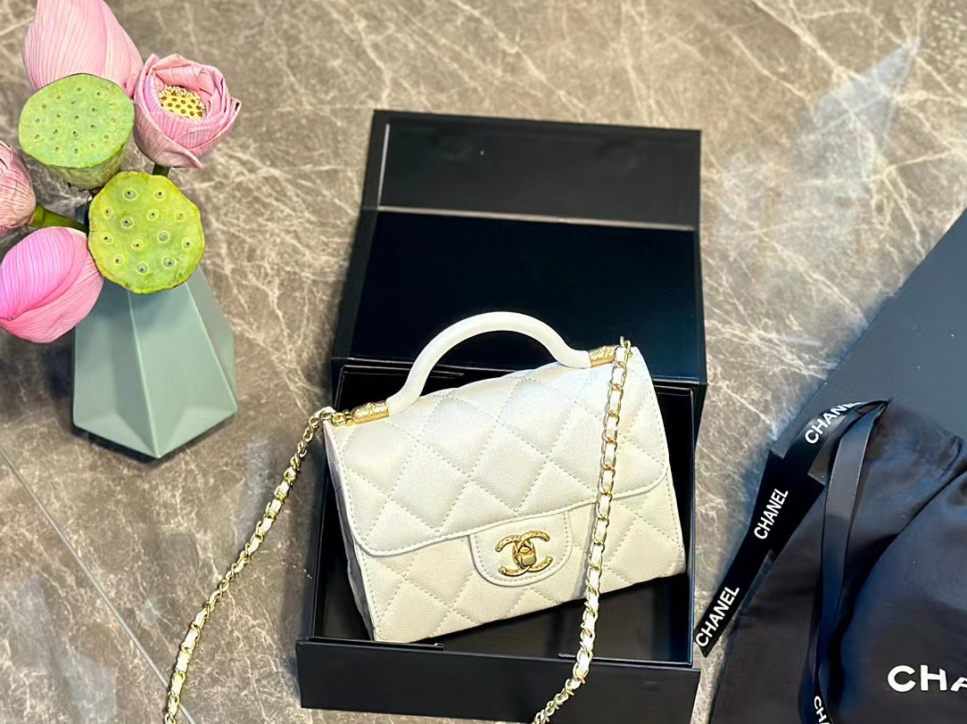 CHANE1 ゴールド バックル ダブル C チェーン ハンドバッグ【50％割引+送料無料】