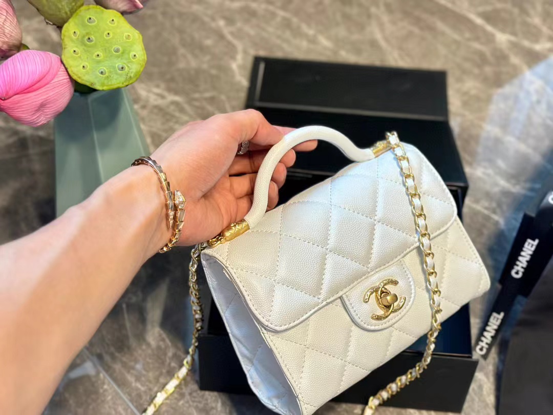 CHANE1 ゴールド バックル ダブル C チェーン ハンドバッグ【50％割引+送料無料】