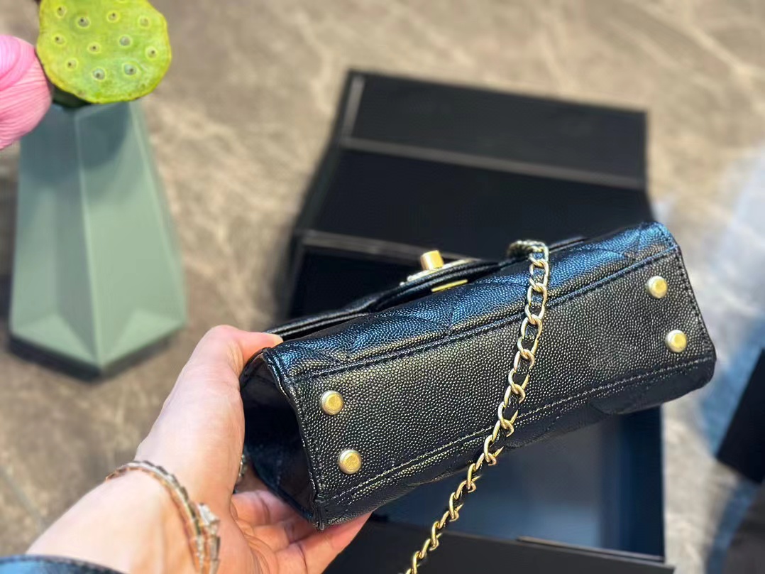 CHANE1 ゴールド バックル ダブル C チェーン ハンドバッグ【50％割引+送料無料】