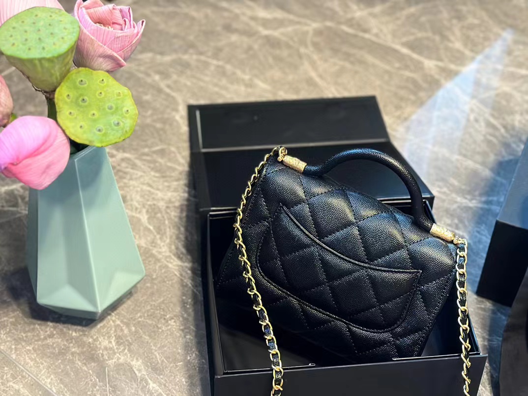 CHANE1 ゴールド バックル ダブル C チェーン ハンドバッグ【50％割引+送料無料】