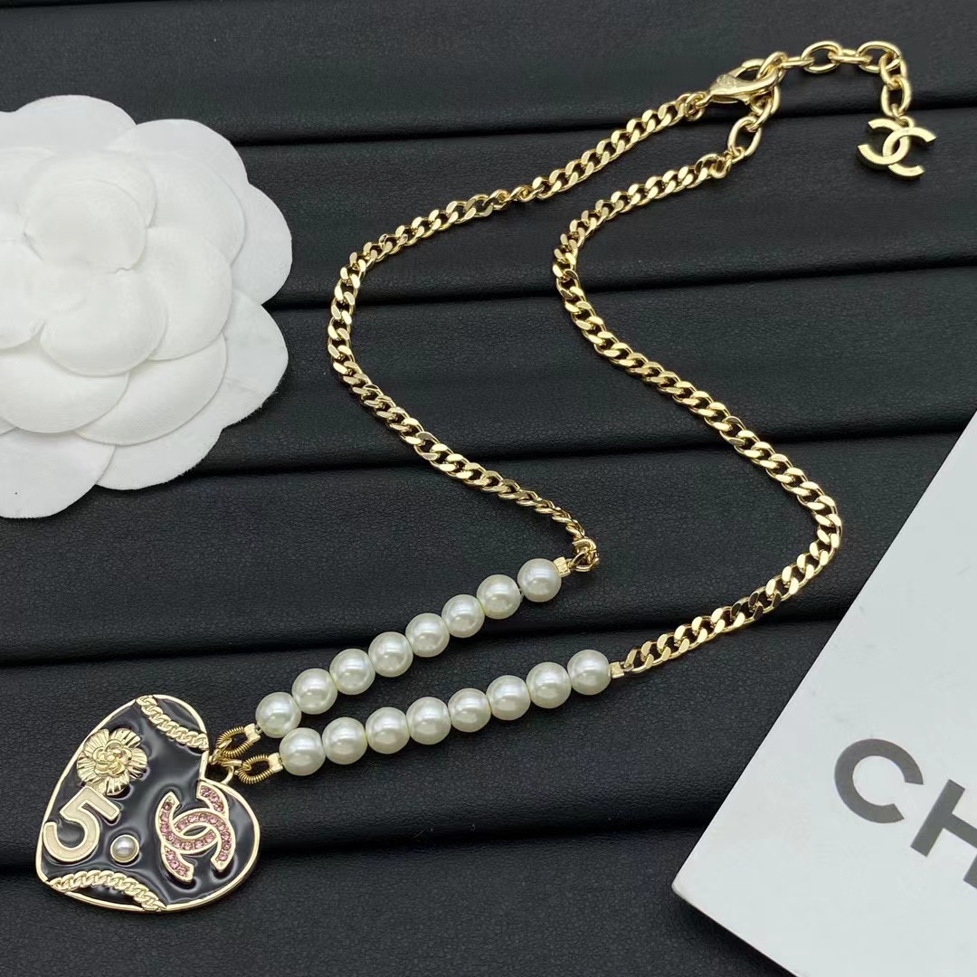 CHANE1 ハートパールネックレス【 50％割引+送料無料】