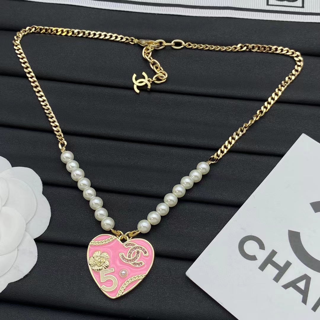 CHANE1 ハートパールネックレス【 50％割引+送料無料】