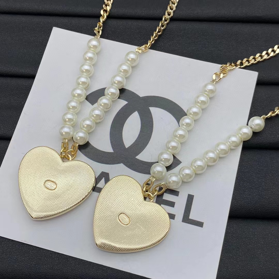 CHANE1 ハートパールネックレス【 50％割引+送料無料】