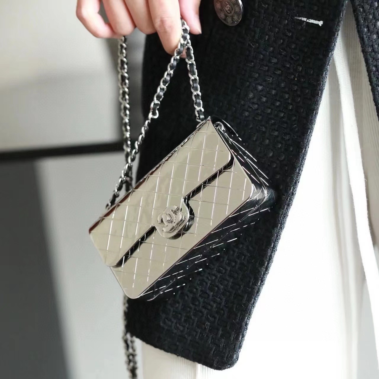 CHANE1 cf メタルチェーンバッグ【50％割引+送料無料】