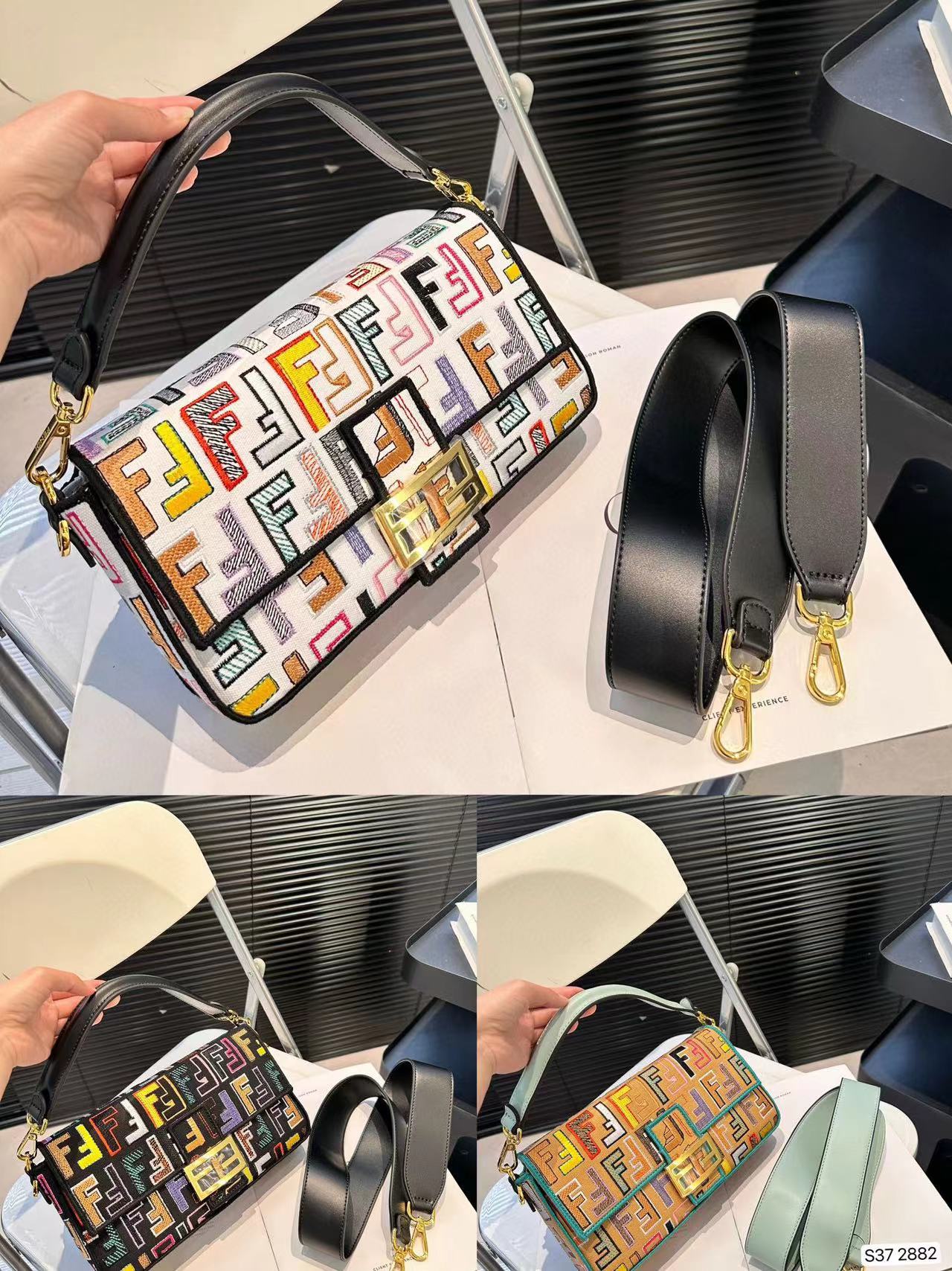 FEND1 刺繍バゲットバッグ【50％割引+送料無料】