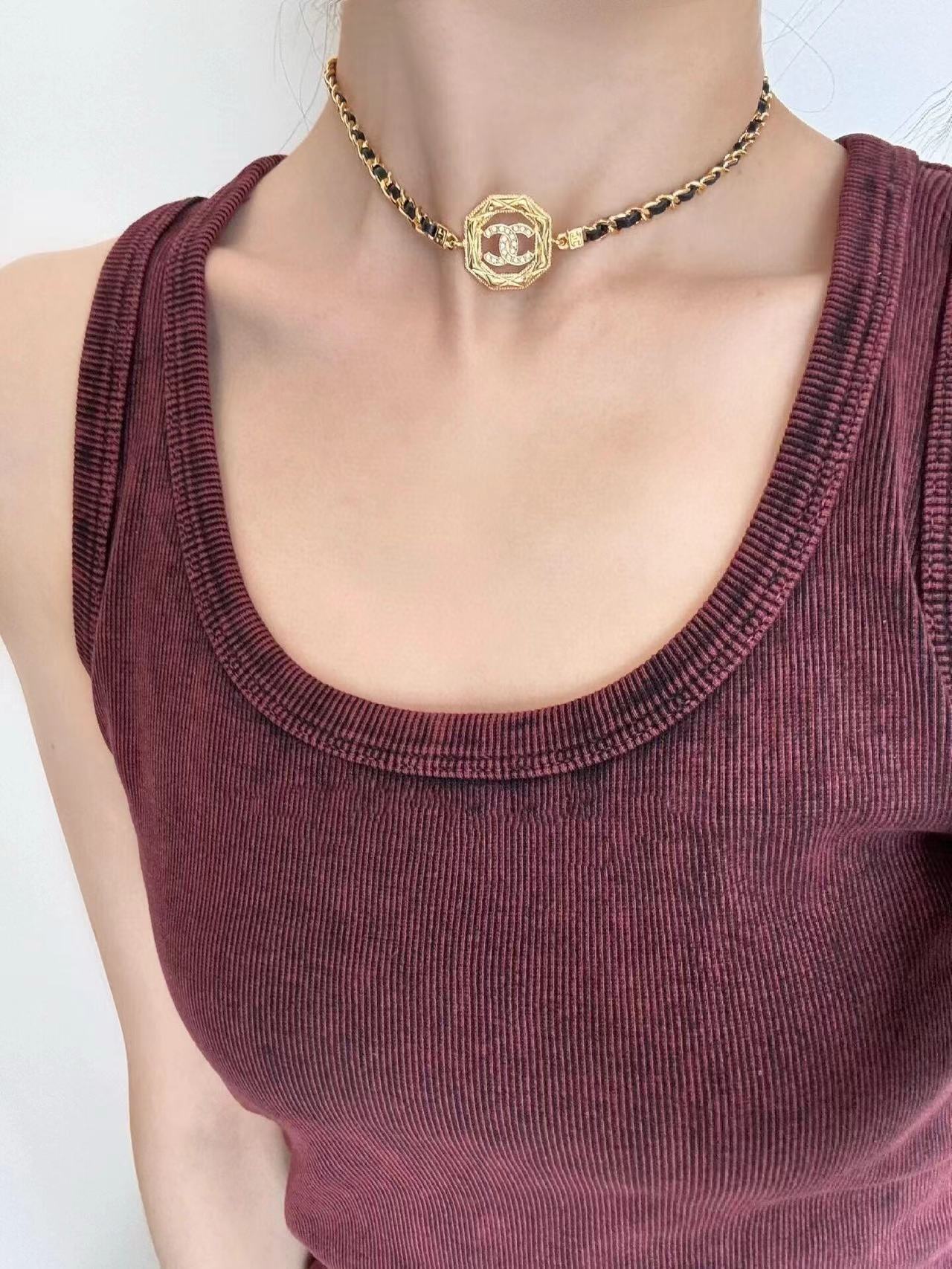 CHANE1 ラウンド ダブルC ネックレス【50％割引+送料無料】