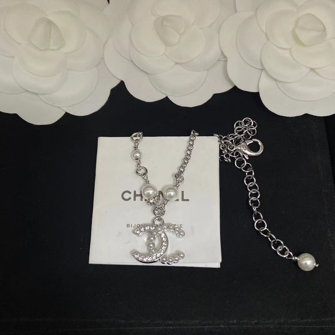CHANE1 ダブルCパールネックレス【50％割引+送料無料】