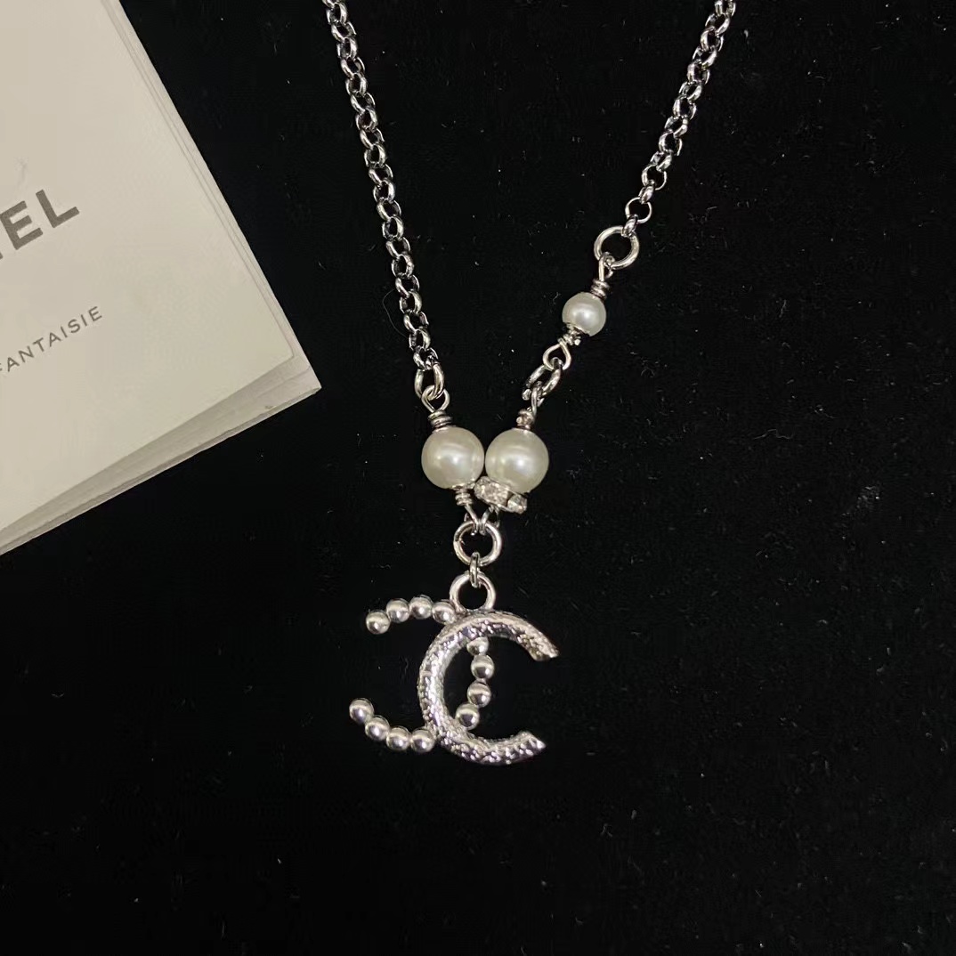 CHANE1 ダブルCパールネックレス【50％割引+送料無料】