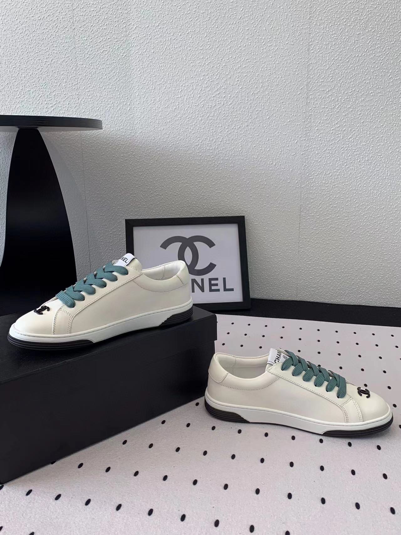 CHANE1 高品質レースアップダブルCロゴカジュアルシューズ【50％割引+送料無料】