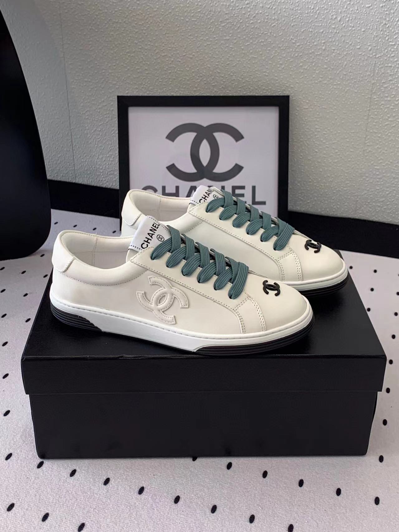 CHANE1 高品質レースアップダブルCロゴカジュアルシューズ【50％割引+送料無料】