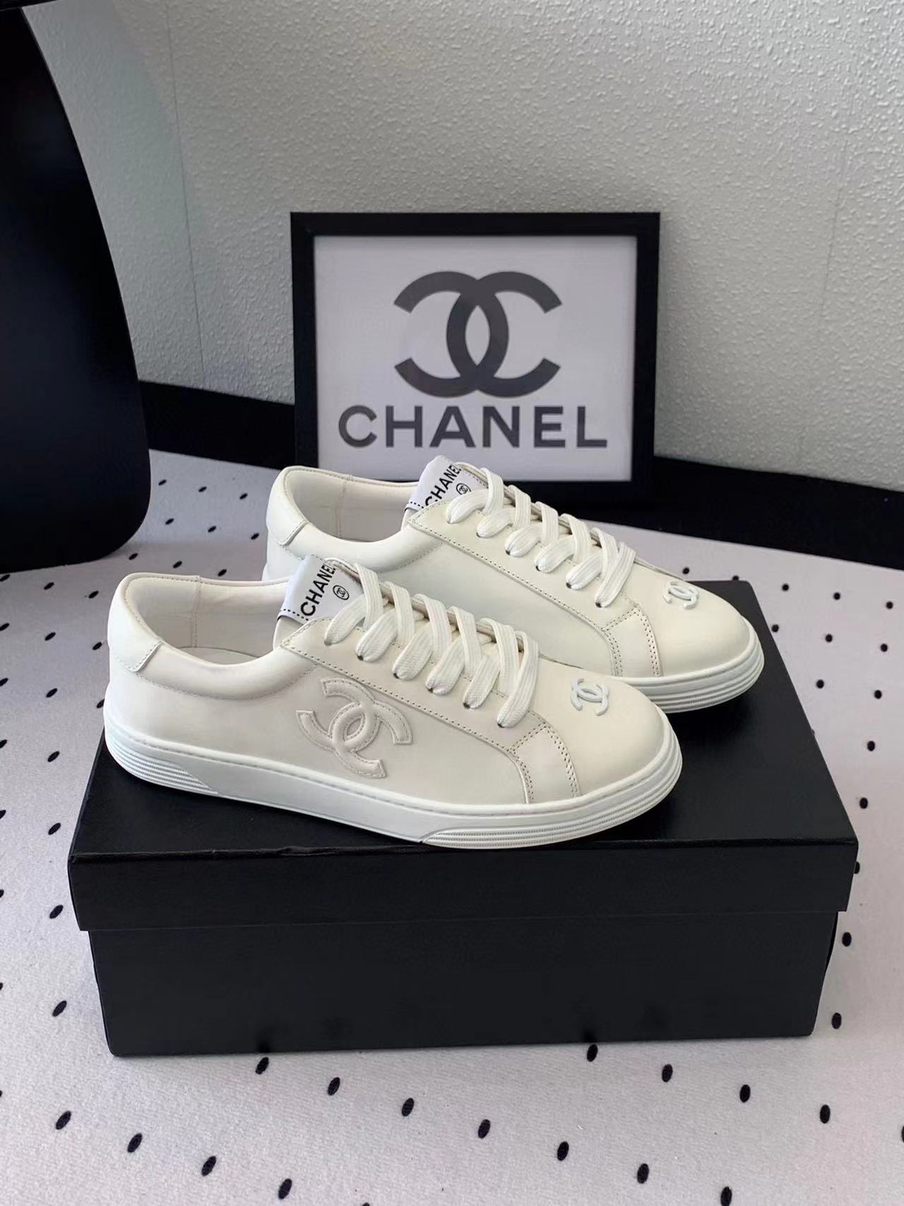 CHANE1 高品質レースアップダブルCロゴカジュアルシューズ【50％割引+送料無料】