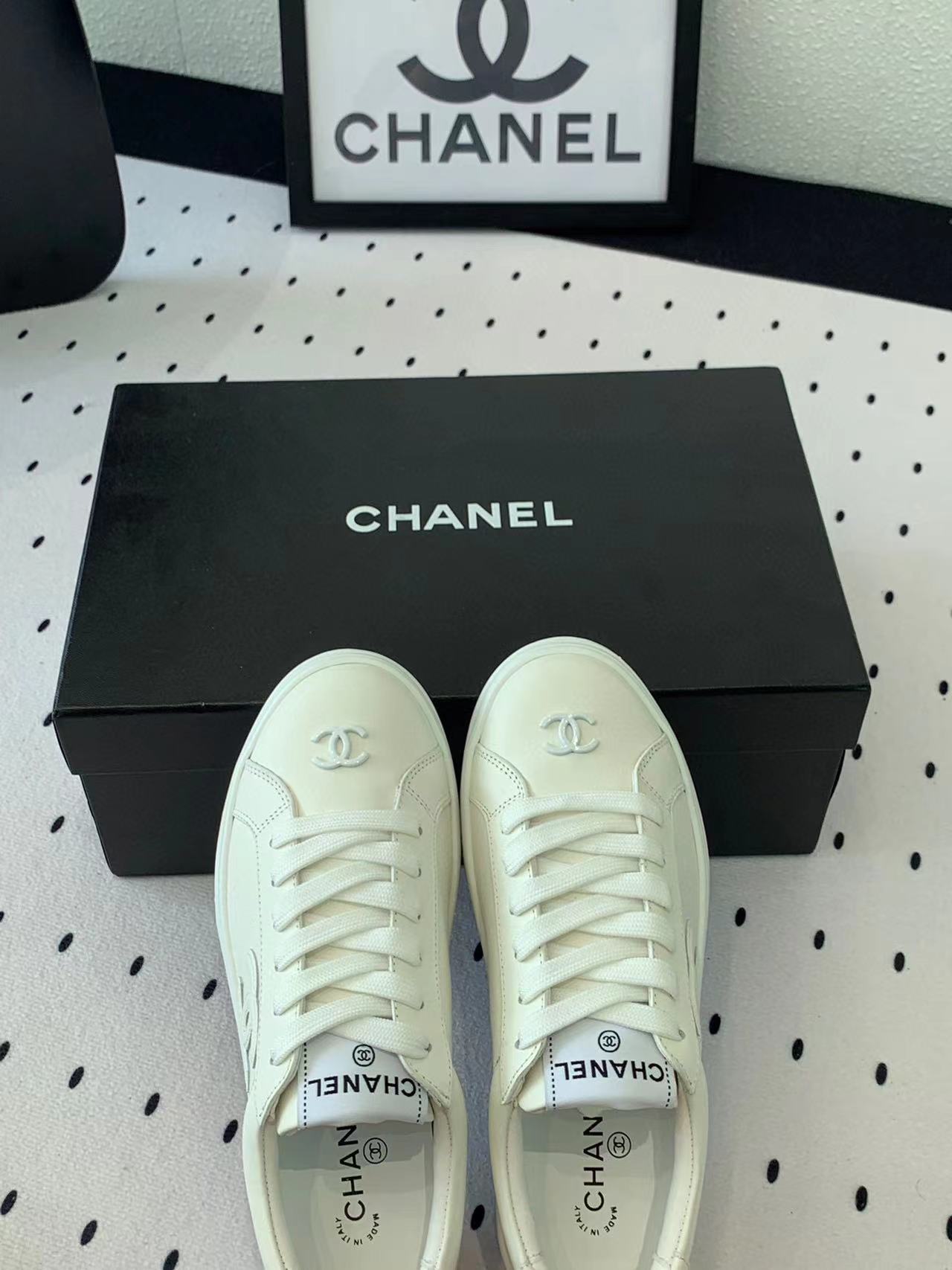 CHANE1 高品質レースアップダブルCロゴカジュアルシューズ【50％割引+送料無料】