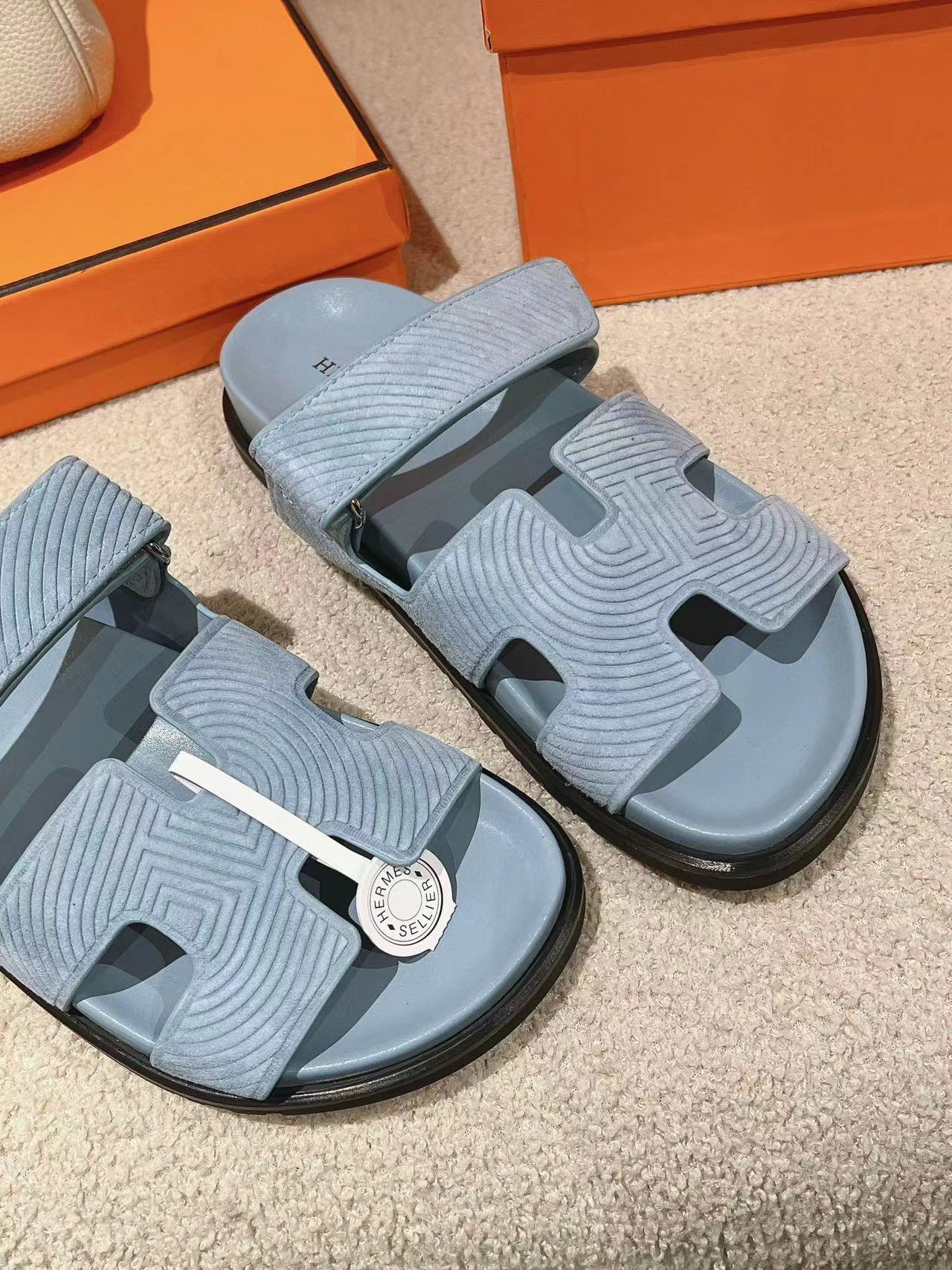 HERME5 高品質革製のスリッパ【50％割引+送料無料】