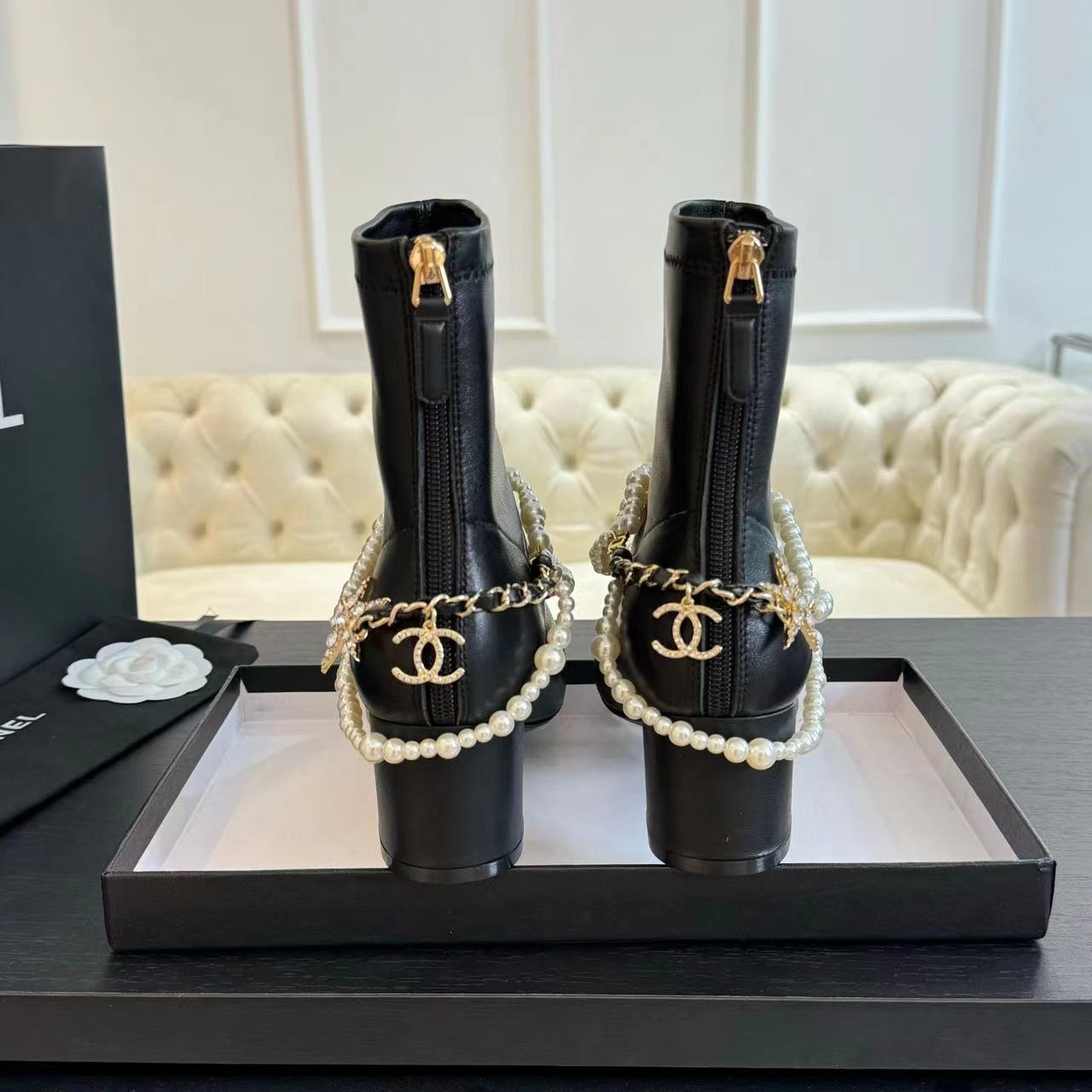 CHANE1 高品質カラーブロックパールブーティ【50％割引+送料無料】