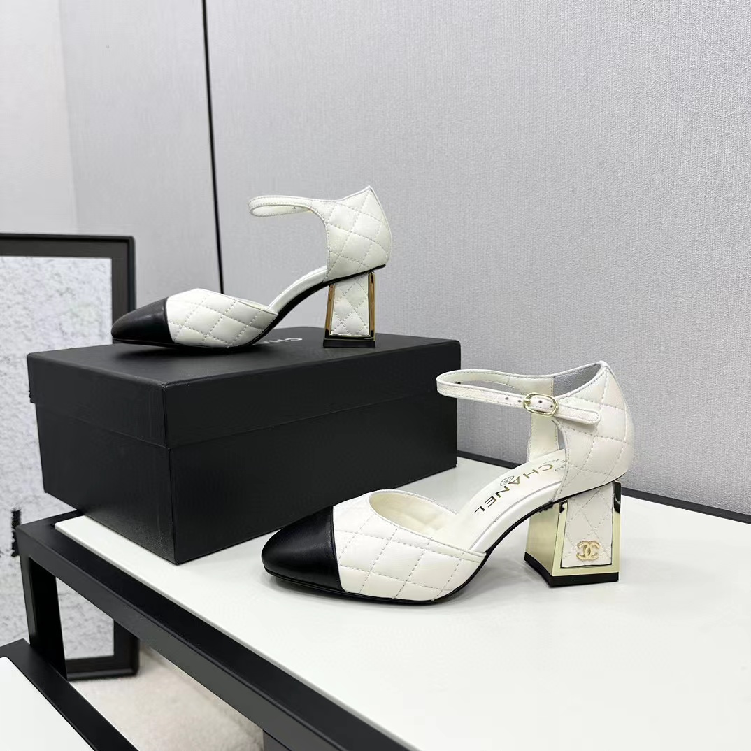 CHANE1 高品質シープスキン カラーブロック メリージェーン ハイヒール【50％割引+送料無料】