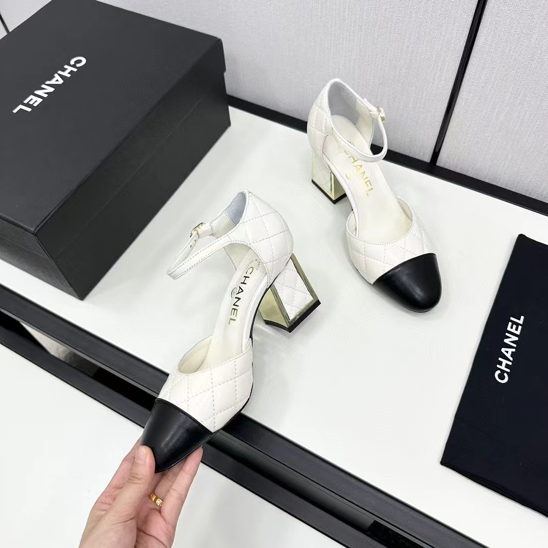CHANE1 高品質シープスキン カラーブロック メリージェーン ハイヒール【50％割引+送料無料】
