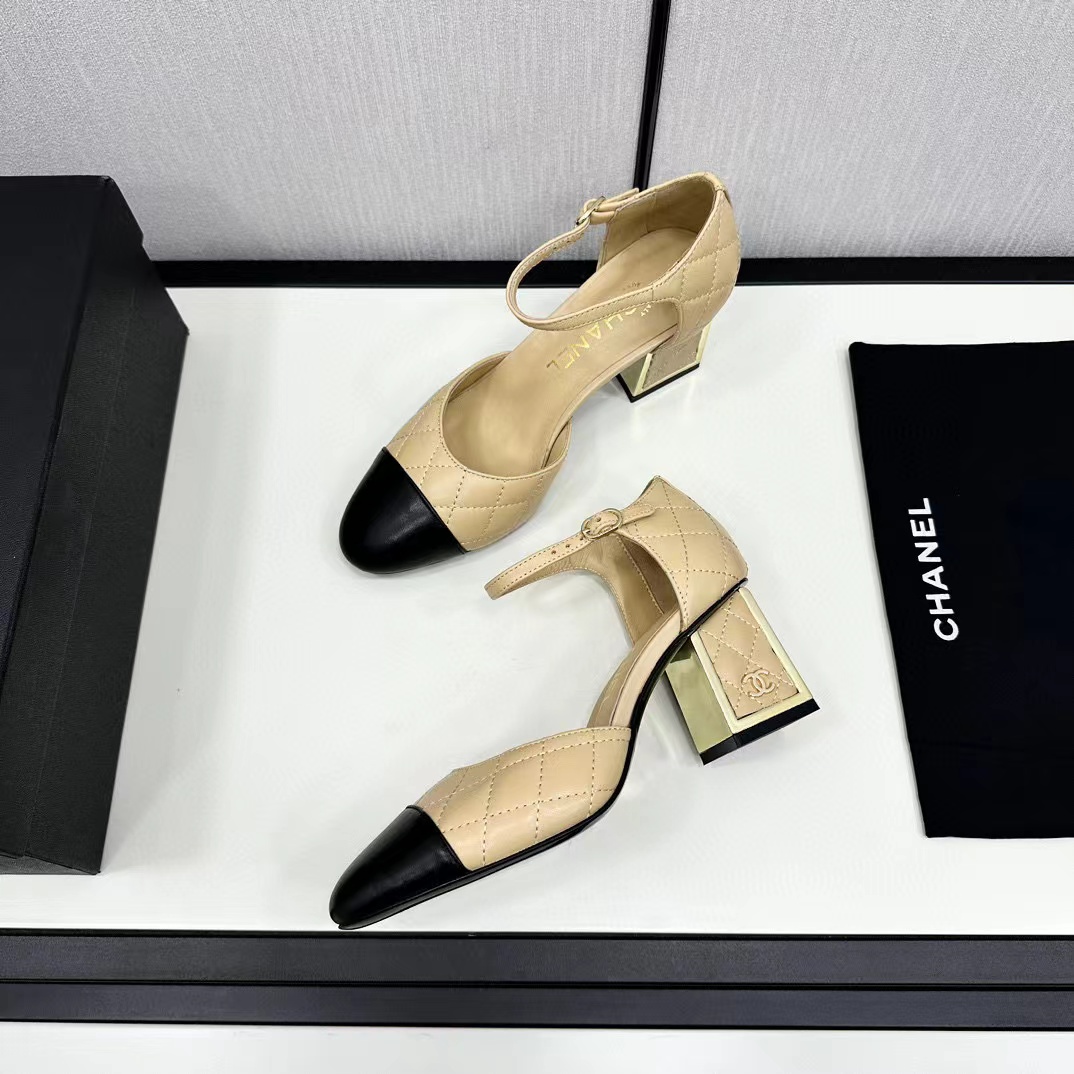 CHANE1 高品質シープスキン カラーブロック メリージェーン ハイヒール【50％割引+送料無料】