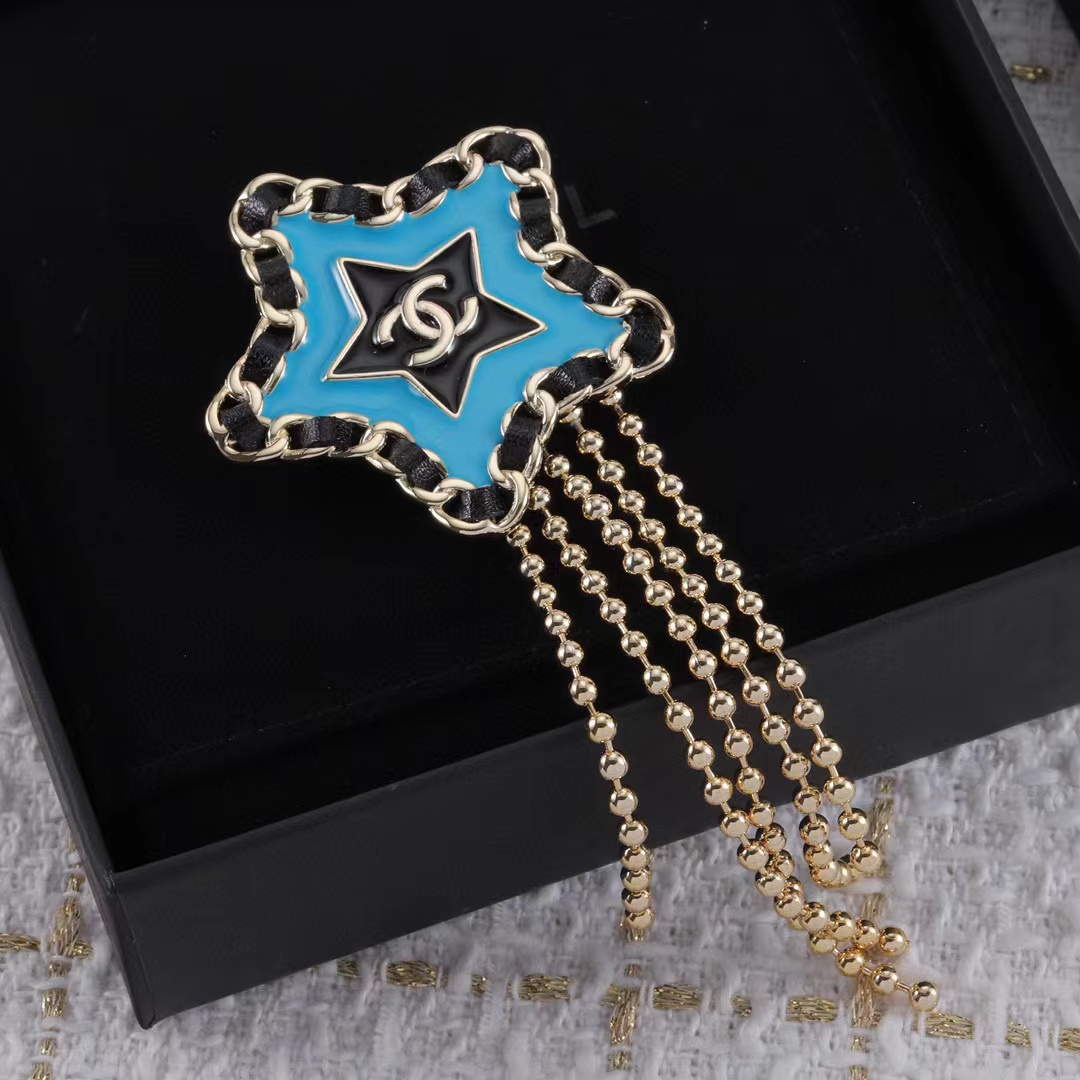 CHANE1 五芒星タッセルブローチ【50％割引+送料無料】