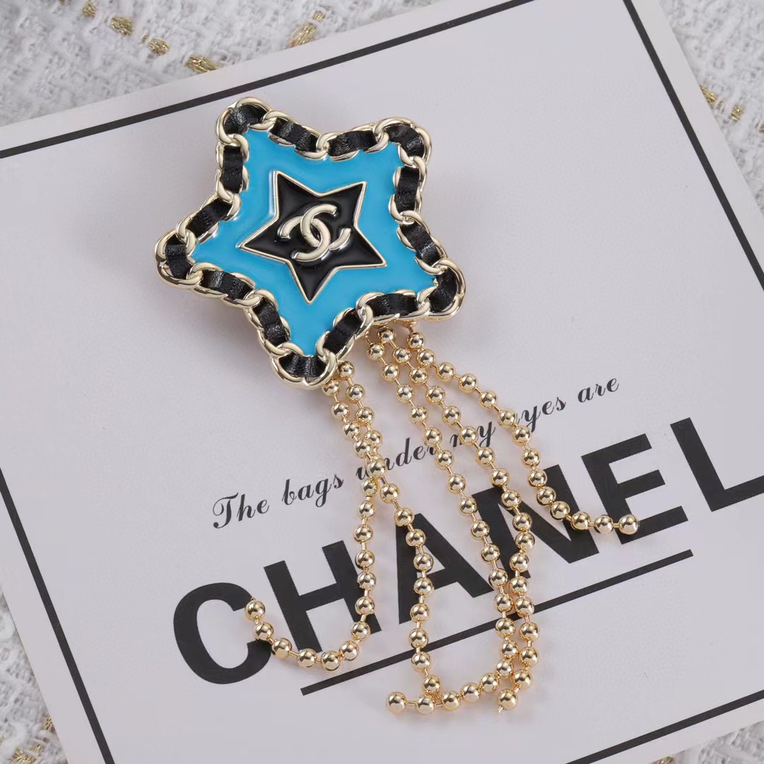 CHANE1 五芒星タッセルブローチ【50％割引+送料無料】