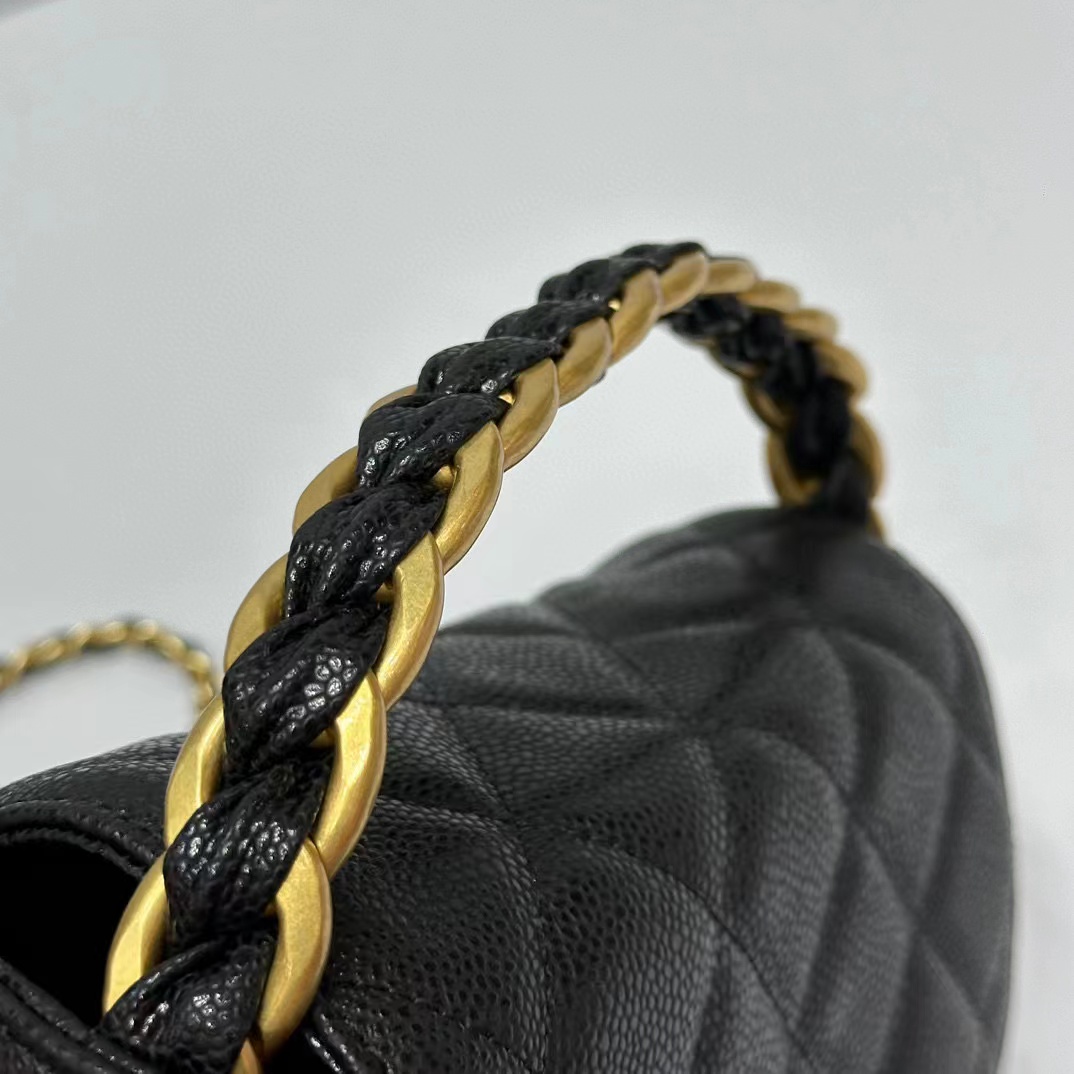 CHANE1 ブラック ゴールド ペブルド レザー ショルダー クロスボディ バッグ【50％割引+送料無料】