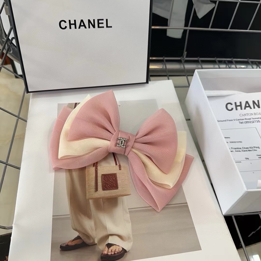 CHANE1 カラーブロックボウヘアクリップ【50％割引+送料無料】