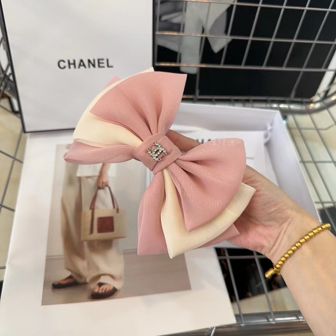 CHANE1 カラーブロックボウヘアクリップ【50％割引+送料無料】