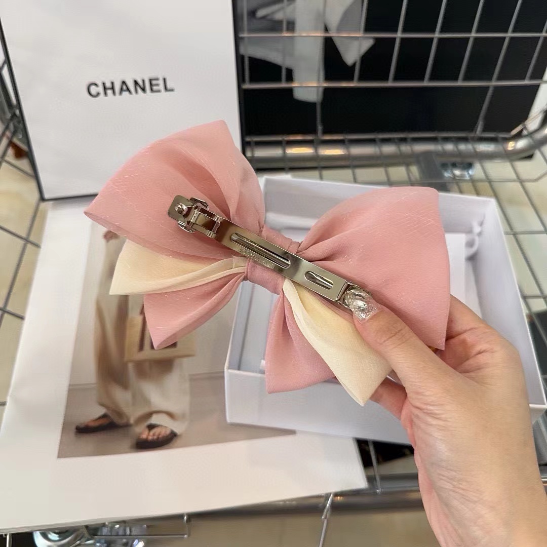 CHANE1 カラーブロックボウヘアクリップ【50％割引+送料無料】